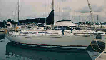 Beneteau 375 at the dock