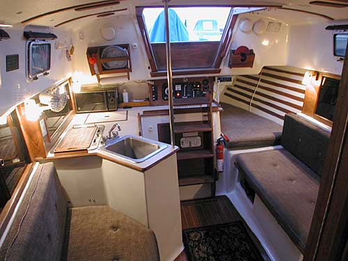 Watkins 29 salon and galley - click for larger image